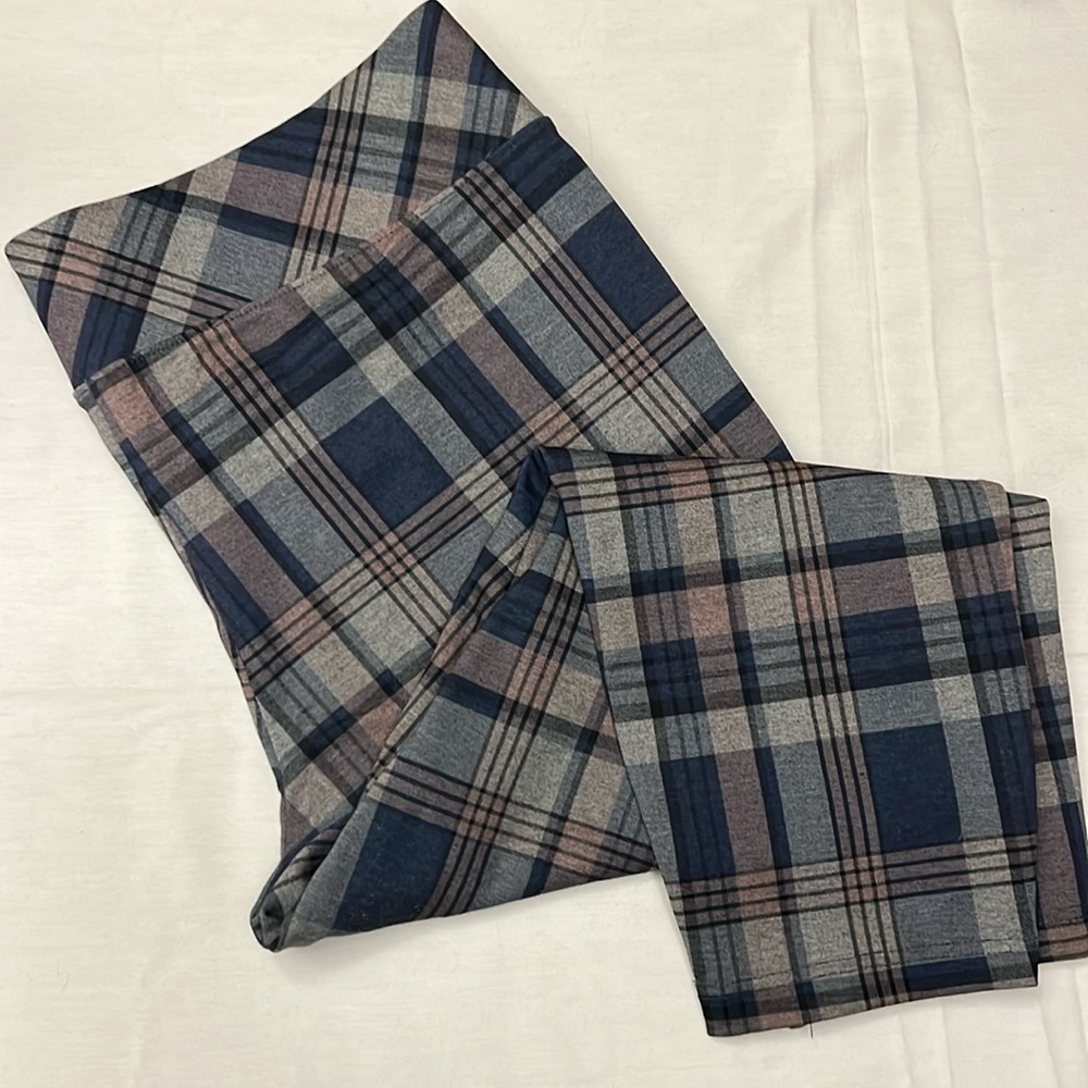 EUC Torrid Blue Pink Gray Plaid Pull-On Pixie Pants 2R